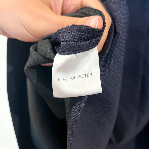 Frankie Shop Navy Short Sleeve Business Poplin Tulip Designer Classic Midi Dress - Picture 8 of 9